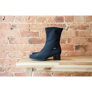 Gore-Tex y2k square toe chunky heel tight black ankle sock boots size 8.5